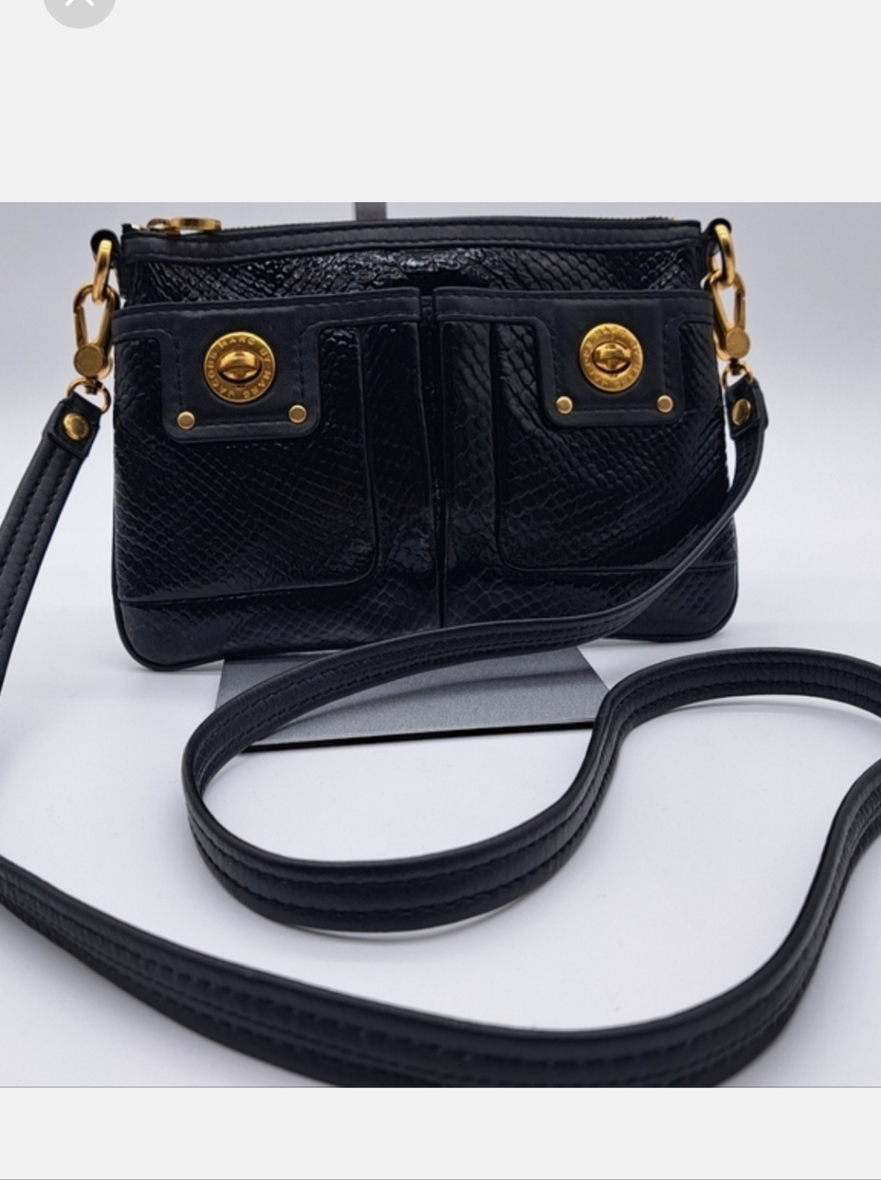 Marc by Marc Jacobs Python Embossed Leather Totally Turnlock Percy Crossbody